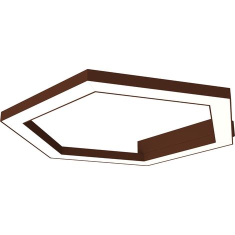 LUMICOM ESAGONO 1X Plafoniera, STRIP LED, 22W/m, 4000K, metallo, corten, Ø40cm (1/2)