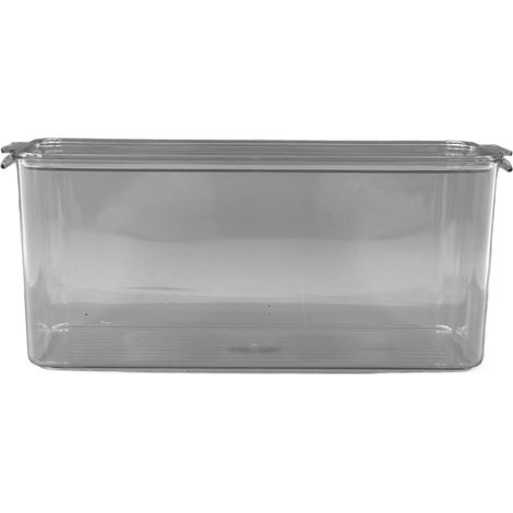 Transparente Aufbewahrungsbox für den Kühlschrank, aus lebensmittelechtem Kunststoff, stapelbar, mit Deckel, ideal für Obst, Gemüse und Ravioli. (1/5)