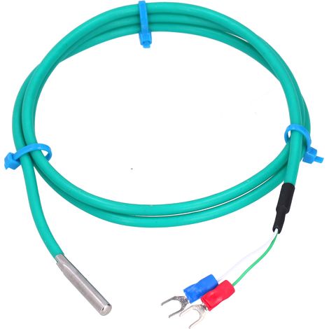Capteur de température en silicone étanche à thermocouple de type K avec fil flexible, sonde verte 5x30mm, 0-200℃, 2 mètres/6,6 pieds. (1/5)