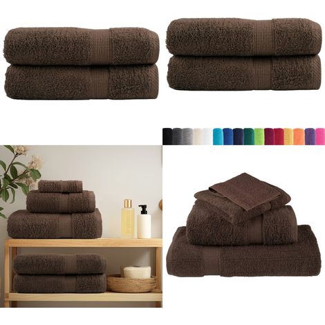 Premium-Badetücher SOLUND 2 Stk. Braun 100x150 cm 600 g/m² - Baumwolle - Badehandtücher - Handtücher - Duschtücher - Braun - Home & Living (1/5)