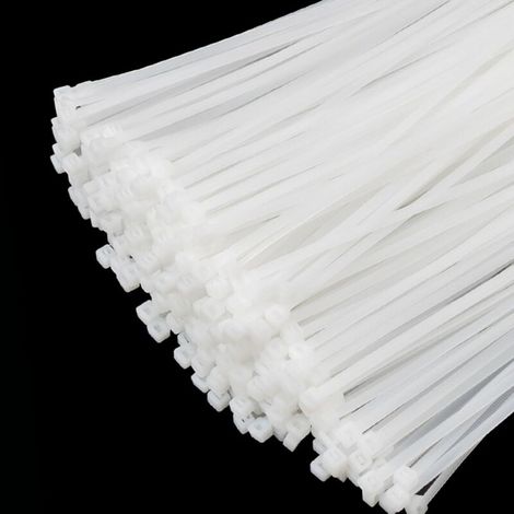 1000 Pieces Professional Cable Ties, White-200mm x 4.8mm, Self-Locking, UV Resistant Cable Tie, Ideal for Indoor and Outdoor Use
