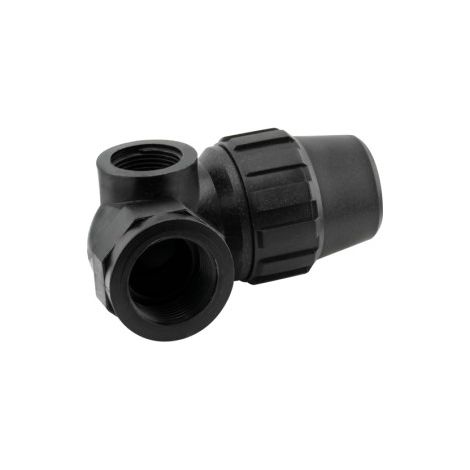 Winkelstück mit Innengewinde, 3 Ausgänge – 25 mm – 3/4" – 1/2", ABRISA. (1/5)