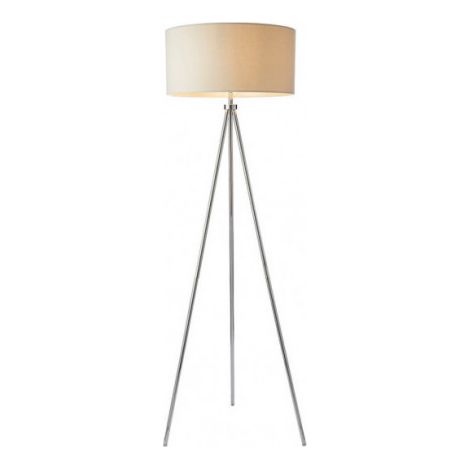 Endon Tri - Lampadaire 1 Lumière Chrome, Effet Lin Ivoire, E27 (1/3)