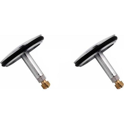 Set of 2 bath plugs Ø 43 mm, brass drain plugs, rustproof, suitable for bath drains, adjustable height 35-45 mm