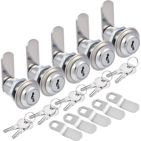 Ensemble de 5 verrous à came améliorés pour armoire, verrouillage par came de 1-1/8 pouce (1/5)