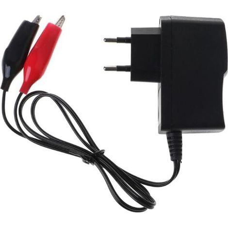 Chargeur de Batterie Plomb-Acide scellée avec Pince Crocodile et Voyant LED, Chargeur Intelligent de Batterie PB 12V 1A pour Voiture, Moto et Tondeuse à Gazon (1/5)