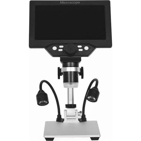 Microscope Numérique G1200 7\" - 1-1200X Zoom Continu 12MP Écran LCD Aluminium Réglable 2 Lumières - Réparation/PCB (1/5)
