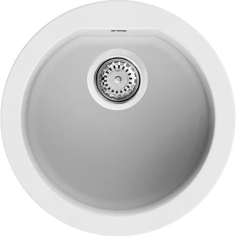 Lavello Tondo Elleci Incasso Fox ROUND Granitek Bianco LGFROU68 (1/6)