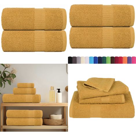 vidaXL Seiftücher 2 Stk. Golden 30x30 cm 360 g/m² 100% Baumwolle (1/5)