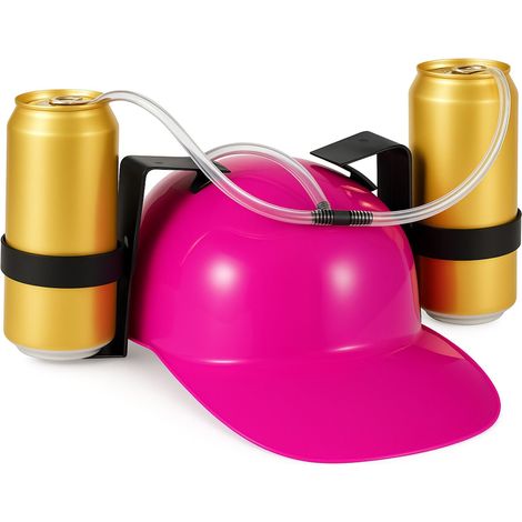Casque à boisson pour soirée carnaval avec 2 porte-canettes 13 x 32 x 28 cm en plastique multicolore (1/3)