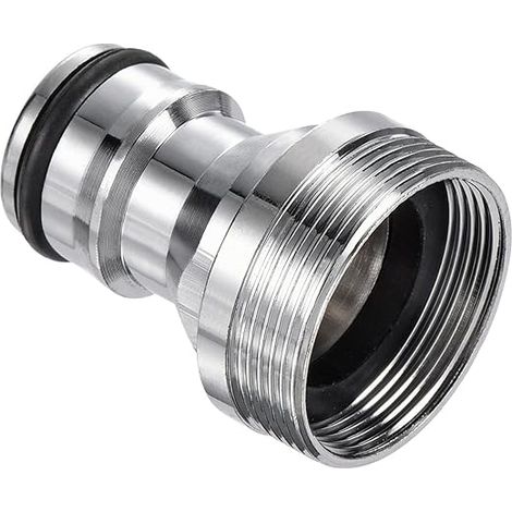 Raccord rapide pour tuyau d'arrosage, nickelé, pour tuyau d'arrosage extérieur/de jardin/de pelouse (femelle M22x1 et mâle M24x1, couleur argentée)