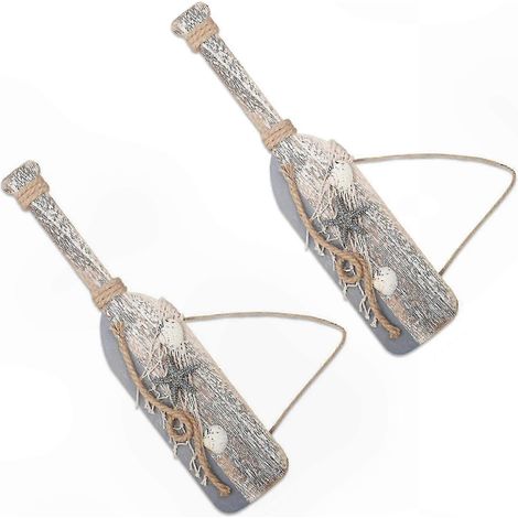 Paar Holzruder mit Seesternen und Muscheln zur maritimen Dekoration, 40 cm, 2er-Set (1/5)