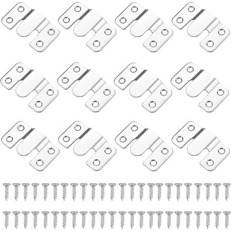 12 Pièces Support Montage Encastré Dissimulé Supports Suspension Emboîtement Robuste Connecteur de Meubles Matériel Suspension Mural Acier Inox Suspendu pour Photos Miroirs Sffichage d'image (1/5)