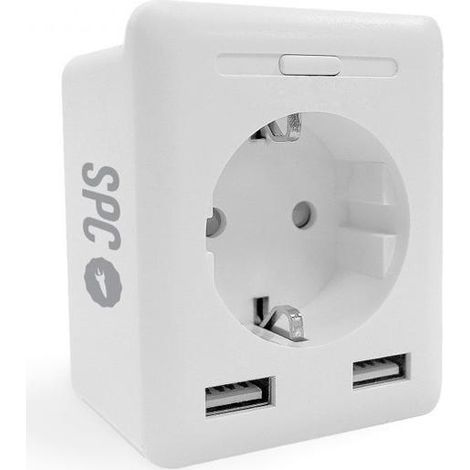 SPC enchufe inteligente + 2 usb , Enchufe inteligente + 2 usb. -Es un enchufe compacto inteligente con 2 clavijas USB que sirve para dotar de inteligencia los aparatos electricos d (1/3)