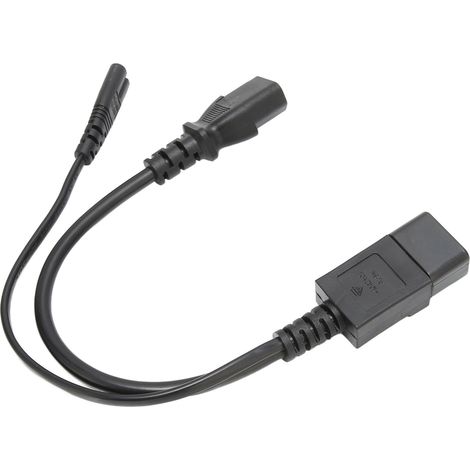 Câble IEC320 C14 mâle vers C13/C7 femelle étanche pour projecteurs, 32cm, 100-250V (1/5)