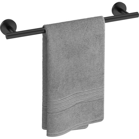 Toallero de acero inoxidable, apto para baño o cocina (50 cm, negro) - aptos para cocinas y baños. (1/5)