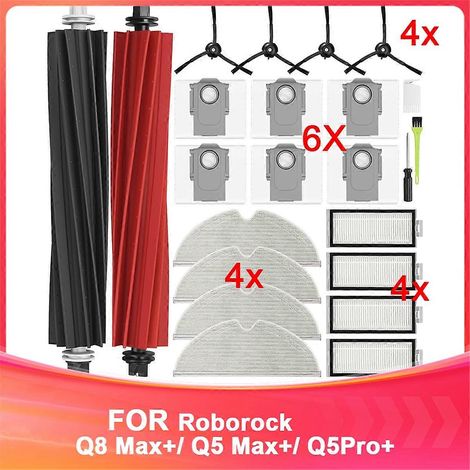 Filtre de Accessoires Kit pour Q8 Max+/ Q5 Q5Pro+ Robot Aspirateur Main Side Filtres Serpillière Pads Dust Bags (1/5)