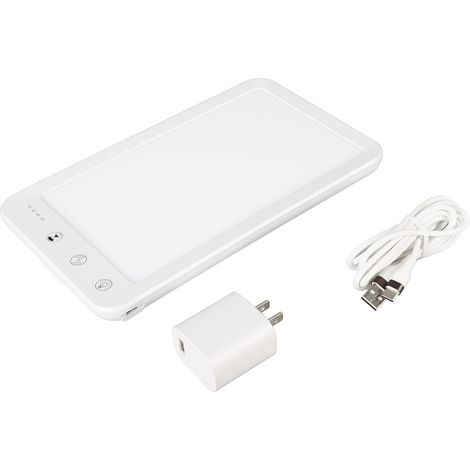 Lampe Lumino thérapie LED UV Free Blanche Lumière Solaire 5 Niveaux Intensité Aide Sommeil Prise US 100-240V (1/5)