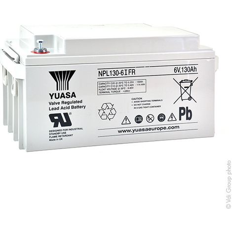 Yuasa - Batterie plomb AGM YUASA NPL130-6IFR 6V 130Ah M6-F