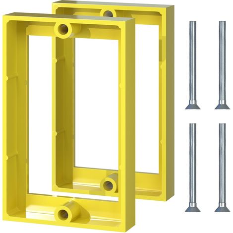 Confezione da 2 prolunghe monoblocco per scatole di derivazione, prolunghe per prese da 1/4 di pollice per scatole elettriche, prese e interruttori con 4 viti, colore giallo (1/3)