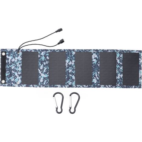 Panneau Solaire Pliable 12W - Monocristallin Silicium, Double Port USB 5V, Kit Portable Léger pour Camping Randonnée Pêche (1/5)