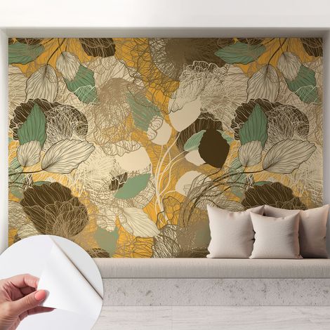 Tapete Selbstklebend - abwaschbar - Tapete mit Motiv - trendige Wanddeko - elegant Fototapete  Pflanzliche Schönheit 208x146 cm (1/5)