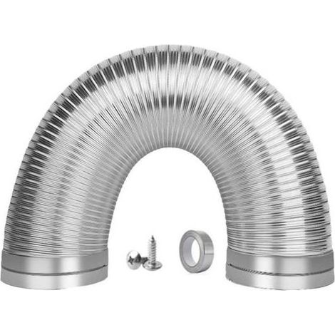 Gaine de ventilation flexible 150 mm aluminium semi-rigide 1,5 m résistante haute température 250 °C pour hotte aspirante et VMC (1/5)