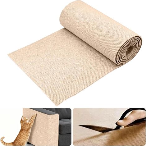 40 x 200 cm Protection Antigriffes Autocollante, Tissu Polyester Épais, Design DIY Ajustable, Protection Anti-Griffes pour Canapé, Mur, Meubles, Sol, Tapis (1/5)