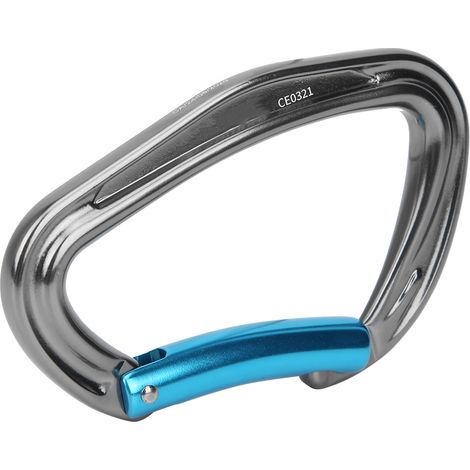 Mousqueton d'escalade extérieur, dégaine de sécurité équipement de protection gris bleu (1/5)