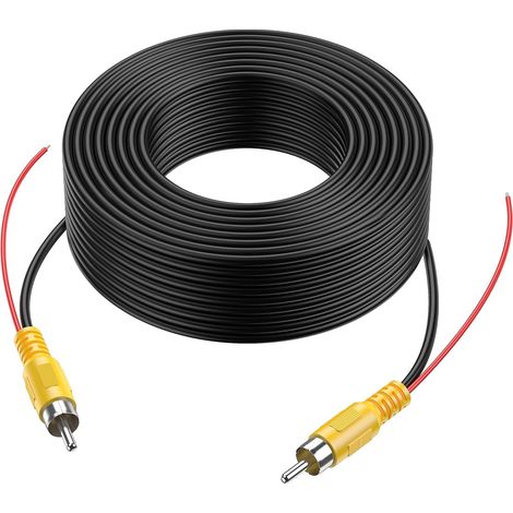 15M 50FT Vidéo Câble Rallonge RCA Jack Câble Prise Phono Connecteur Plug Male to Male pour Recul Voiture Fil de Détection Rouge (1/5)