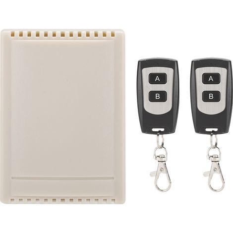 Récepteur d'interrupteur à distance 2 canaux AC 85-250V avec kit 2 émetteurs étanche (1/5)