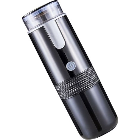 Cafetera portátil, 160 ml, 2 W, automática, inalámbrica, mini máquina eléctrica para oficina y viajes, modelo de marca, con carcasa de PP-ABS, batería de 1200 mAh, 75 x 245 mm, negra (1/3)