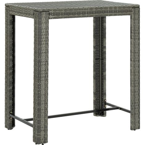 Garten-Bartisch Grau 100x60,5x110,5 cm Poly Rattan
