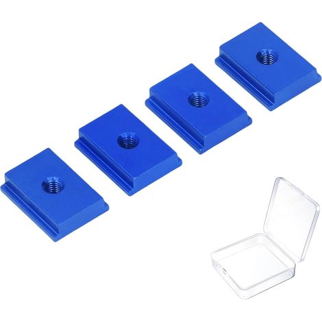 Écrous coulissants M6/M8 pour rails à fente en T – Écrous rainurés en forme de T en aluminium, fixations à fente en T pour le travail du bois, fixations de machines CNC et accessoires de canal à vis (1/5)