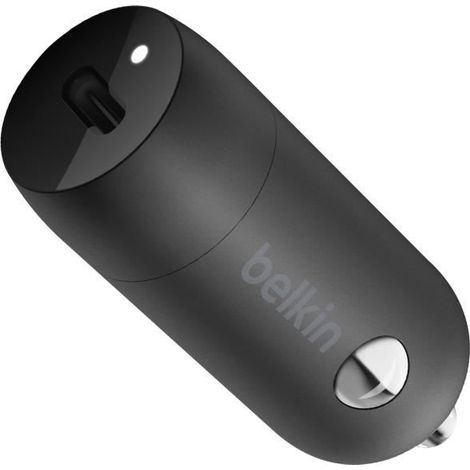 Chargeur Allume-cigare USB C - Belkin - BoostCharge - 30W Power Delivery - Ultra-compact - Noir (1/5)