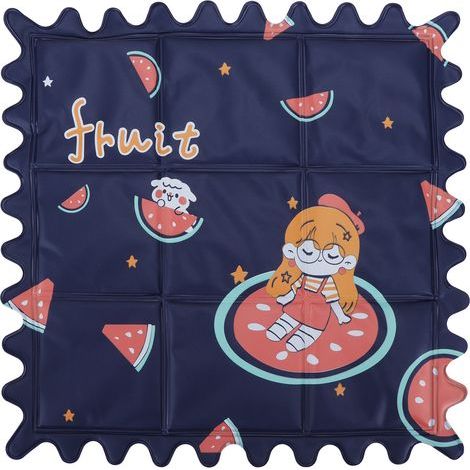 Coussin rafraîchissant PVC pour voiture, bloc de glace liquide imperméable pour l'été, motif pastèque fille bleue (1/5)