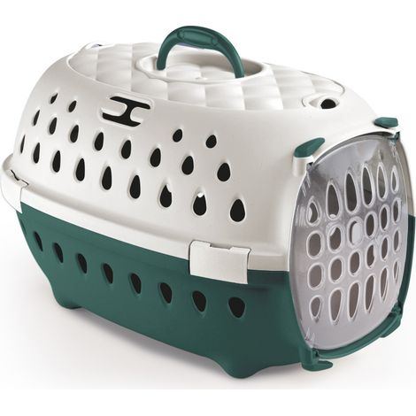Cage de transport Smart chic verte max 6 kg pour petit chien et chat - Stefanplast (1/5)