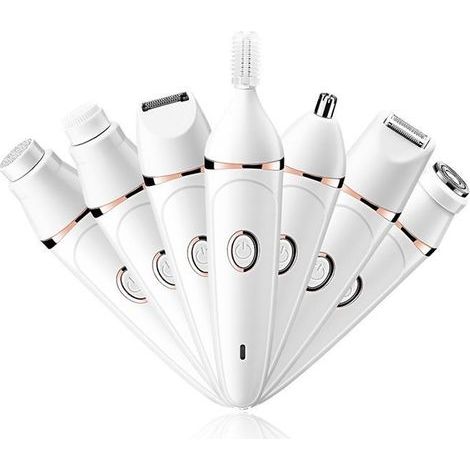Neues 7-in-1 Damenrasierer-Set, USB-wiederaufladbarer Damenrasierer, elektrischer Gesichtstrimmer (1/5)