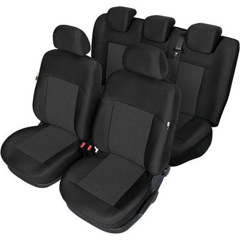 Komplettes Kegel-Sitzbezug-Set für vordere und hintere Sitze Audi A4 B8 2007–2015, schwarz, Textil