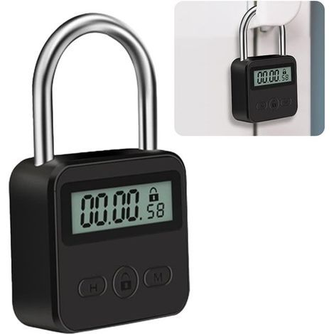 Timer Locks - Timer Locks - Timer Padlocks - Digital Timer Locks - Smart Timer Locks with LCD Display - USB Safety Padlocks - Heavy-Duty Metal Electronic Timer Locks - Maximum Timer 99 Hours (1/5)