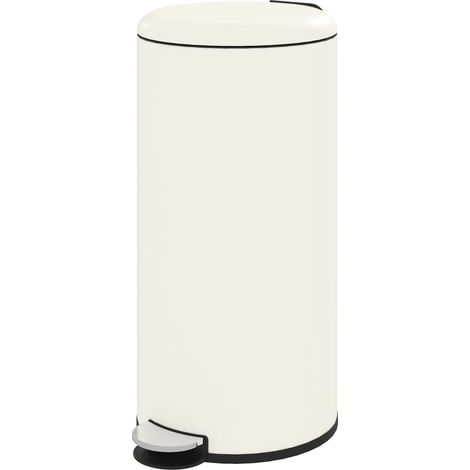 Mülleimer 30L Treteimer Kosmetikeimer Abfalleimer mit Deckel und Fußpedal, Müllbehälter mit Inneneimer, für Wohnzimmer, Büro, Metall, 36 x 30 x 63,5 cm