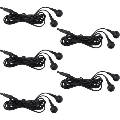 Câble d'électrode 2,35 mm avec 2 connecteurs à pression, pour appareil TENS portable de physiothérapie, longueur 1,5 m (4,9 pi), lot de 5. (1/5)