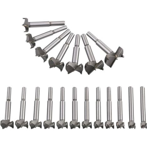 Wood Drill Bit 19 Pieces (10MM - 40MM) Carbide Countersink, Spherical Door Installation, Drawers, Drilling Shaping (1/5)