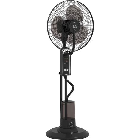 Wasserkühlender Ventilator mit Luftbefeuchter, 3 Geschwindigkeitsstufen, Schwarz, 75 W