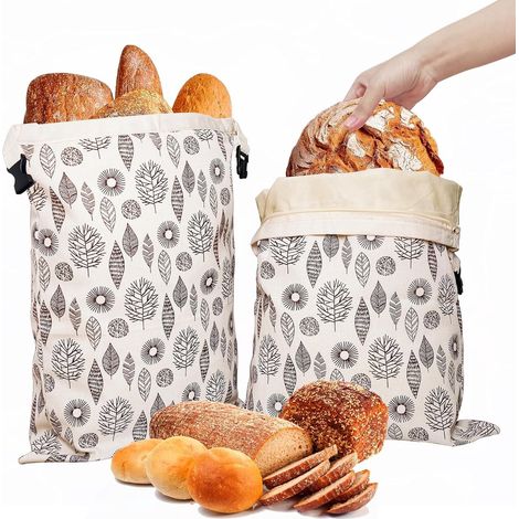 Sacchetti per sandwich - Sacchetti per pane riutilizzabili in cera d'api - 43 cm × 33 cm - Sacchetti in cotone con rivestimento in cera d'api naturale - per pane e dolci fatti in casa - Confezione da (1/5)