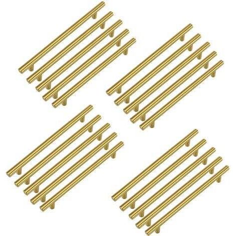 LaBlanc – 20 Stück goldene Möbelgriffe, 128 mm Küchenschrankgriffe, Schubladengriffe aus Messing, Küchengriffe aus Edelstahl (1/4)