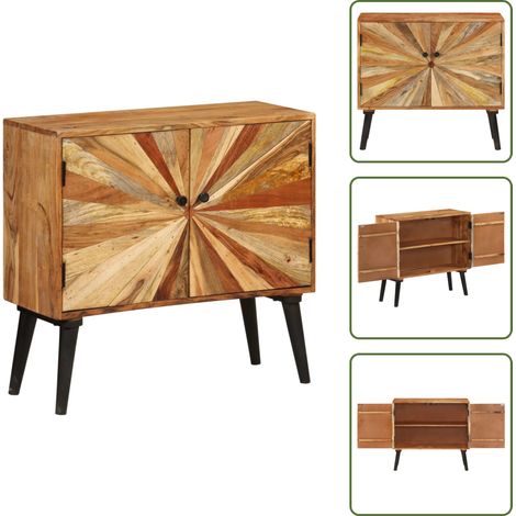 The Living Store Buffet Bois de manguier massif 85x30x75 cm - Buffet en bois de manguier (1/5)