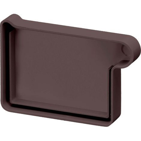 INEFA Embout de gouttière en forme de caisson, accessoires de gouttière en PVC, montage simple par emboîtement, Made in Germany - 68mm, droite Marron foncé