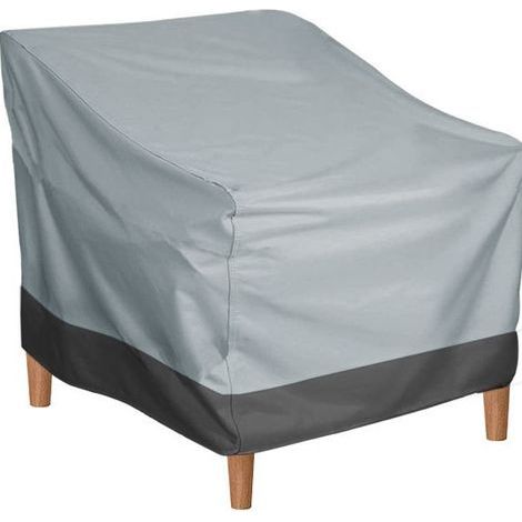 Telo protettivo impermeabile per mobili da esterno, in tessuto Oxford grigio e nero, 80 x 85 x 91,5 cm, per giardino, patio, ombrellone, divano, 1 pezzo (1/5)