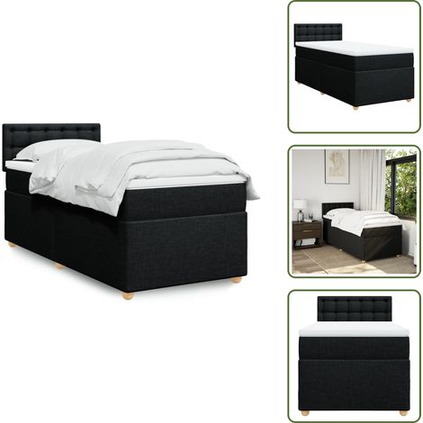 Boxspringbett mit Matratze Schwarz 90x200 cm Stoff - Boxspringbett - Doppelbett - Schlafsystem - Bettsofa - Gästebett (1/5)